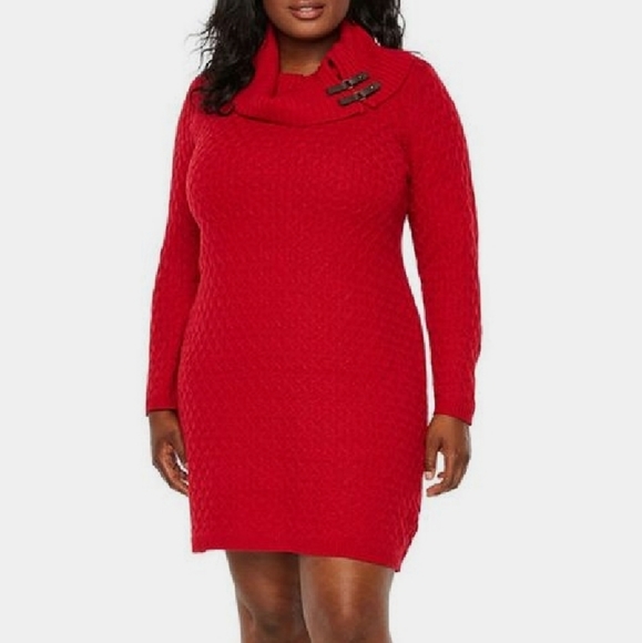 Red cowlneck sweater dress Size Medium. Brand new - Picture 2 of 6